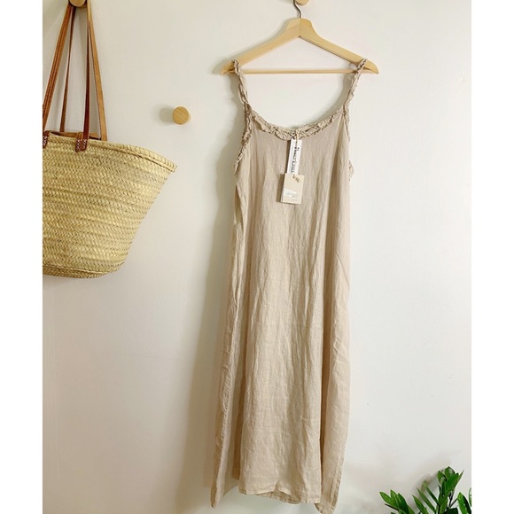 Nwt Francesca Bettini Italy Linen Maxi 